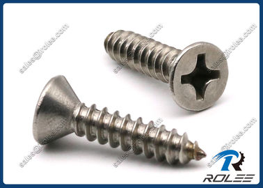 China 304/316/18-8 Stainless Steel Philips Flat Head Self Tapping Sheet Metal Screws supplier