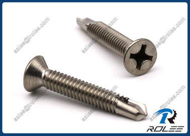 China 304/316/410 Stainless Steel Philips Flat Head Self Drilling Screw, #3 Tek Point supplier