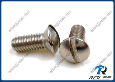 China 18-8 / 304 / 316 Stainless Steel Slotted Oval Head Machine Screws supplier