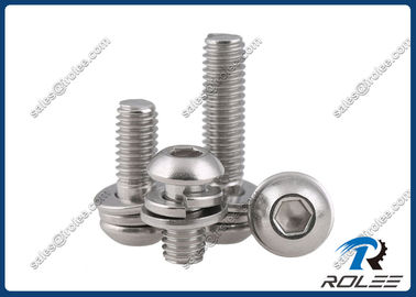China ISO7380 304/A2 Stainless Steel Button Head Socket Cap SEMS Screw with Washers supplier