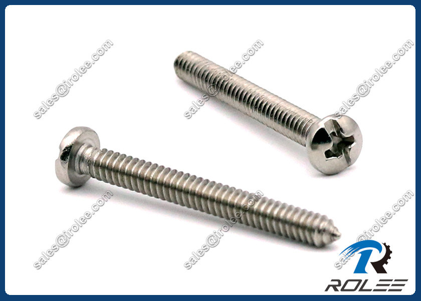 Stainless Steel Philips Slotted Combo Pan Head Machine Screws, Type "CA"