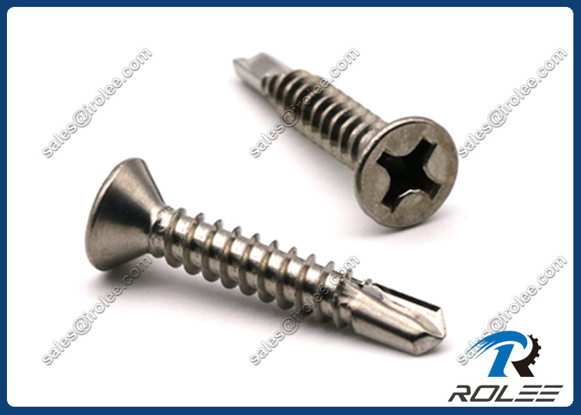 304/316/188/410 Stainless Steel Philips Flat Head Selfdrilling Tek Screws