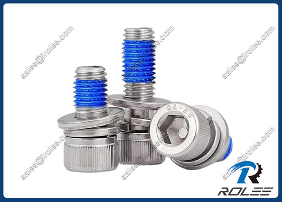 China DIN912 Socket Cap Head Self-locking SEMS Screw, Stainless Steel 304/A2/18-8 supplier