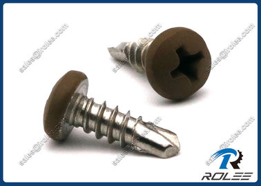 China Stainless Steel Self Drilling Tek Screw, Philips Pan Head, Brown Painted supplier