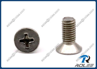 China Philips Flat Head Stainless Steel Machine Screw, SS 304 / 316 / 18-8 / A2 / A4 supplier