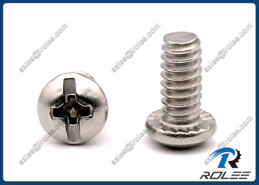China 18-8/304/316 Stainless Steel Philips Slotted Round Head Serrated Machine Screws supplier