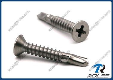 China Stainless Steel 410 Philips Flat Head Self-drilling Screw with Wings, Metal to Wood supplier