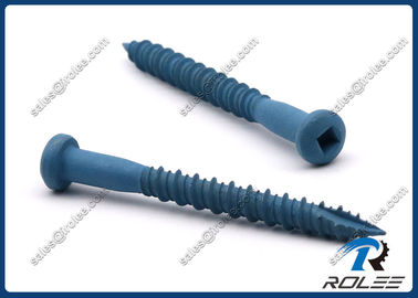 China Blue Ruspert Stainless Steel Square Pan Head Wood Screw, High Low Thread, Type 17 supplier
