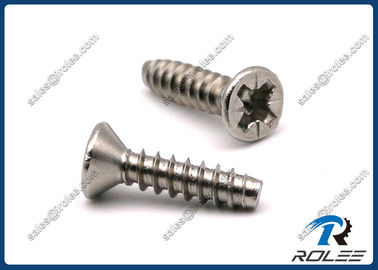 China 304/316 Stainless Steel Pozi Countersunk Head Tapping Screws for Plastics supplier
