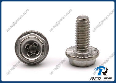 China 304/316 Stainless Steel Philips Hex Washer Head Serrated Machine Screws supplier