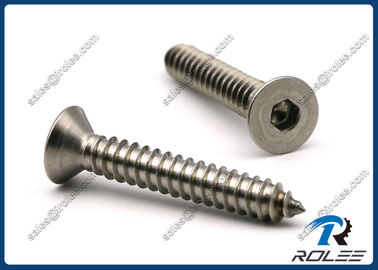 China 304/316/18-8 Stainless Hex Socket Flat Head Self Tapping Sheet Metal Screws supplier