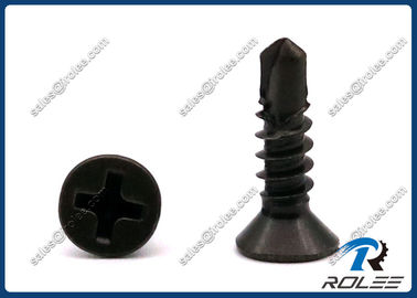 China Black 410 Stainless Steel Philips Countersunk Self Drilling Metal Screws supplier