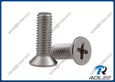 China #10-32 x 1/2&quot; 18-8 Stainless Steel Philips Flat Head Machine Screw, UNC supplier