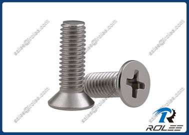 China #10-32 x 1/2" 18-8 Stainless Steel Philips Flat Head Machine Screw, UNC supplier