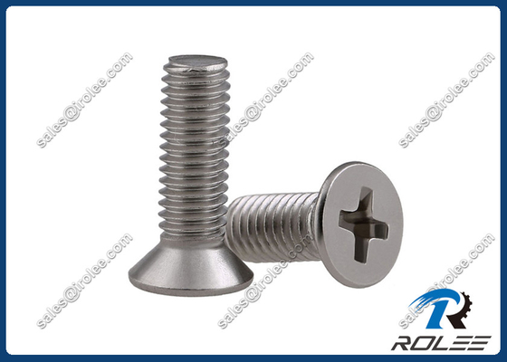 China Philips Flat Head Fine Thread Machine Screw, SS 304 / 316 / 18-8 supplier